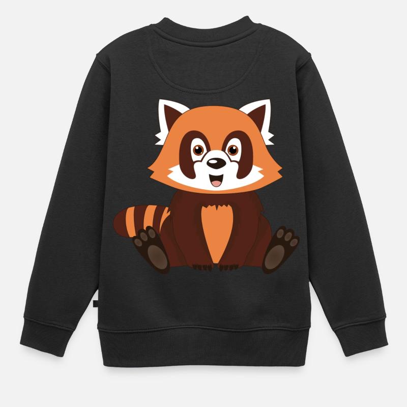 ours panda rouge - Sweat Premium enfant bio - noir