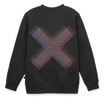 Cooles X mit verschiedenen Farben aus Linien - Kinder Premium Organic Sweatshirt - Schwarz - Hinten - AI Model Kid Female (0cm)