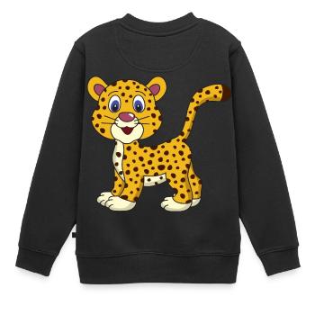Baby Gepard - Kinder Premium Organic Sweatshirt - Schwarz - Hinten - AI Model Kid Female (0cm)