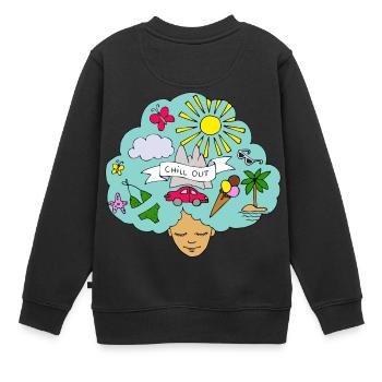 Der Sommer ist da! - Kinder Premium Organic Sweatshirt - Schwarz - Hinten - AI Model Kid Female (0cm)