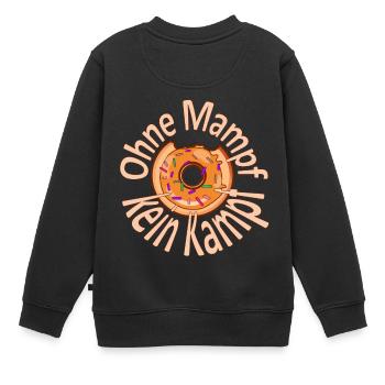Ohne Mampf kein Kampf - Kinder Premium Organic Sweatshirt - Schwarz - Hinten - AI Model Kid Female (0cm)