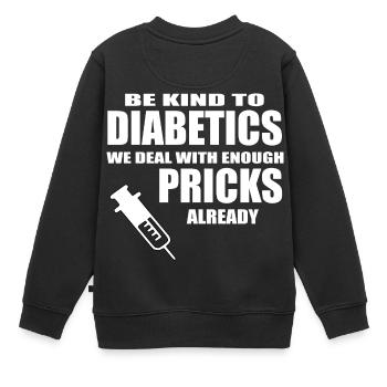 les diabétiques - Sweat Premium enfant bio - noir - Dos - AI Model Kid Female (0cm)