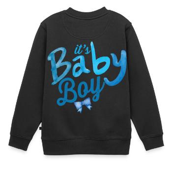 idée de cadeau naissance bébé enfant né naissance - Sweat Premium enfant bio - noir - Dos - AI Model Kid Female (0cm)
