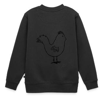 noir Hennri - Sweat Premium enfant bio - noir - Dos - AI Model Kid Female (0cm)