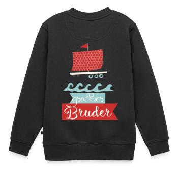 großer Bruder Schiff - Kinder Premium Organic Sweatshirt - Schwarz - Hinten - AI Model Kid Female (0cm)
