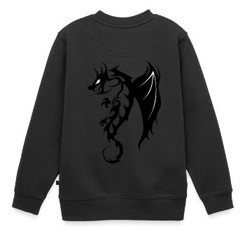Drachen Tribal Tattoo Form 20047 x - Kinder Premium Organic Sweatshirt - Schwarz - Hinten - AI Model Kid Female (0cm)