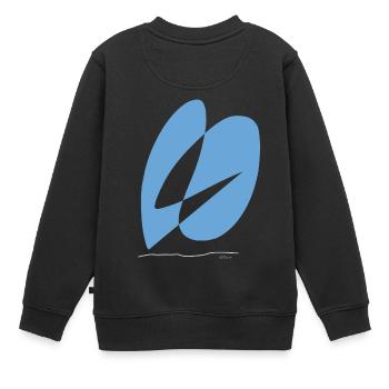 Abstract design die verliebten Regentropfen - Kinder Premium Organic Sweatshirt - Schwarz - Hinten - AI Model Kid Female (0cm)