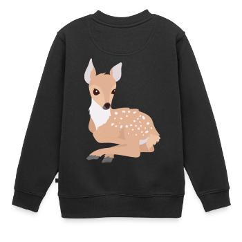 Rehkitz - Kinder Premium Organic Sweatshirt - Schwarz - Hinten - AI Model Kid Female (0cm)