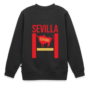 Sevilla Stierkampf Souvenir - Kinder Premium Organic Sweatshirt - Schwarz - Hinten - AI Model Kid Female (0cm)