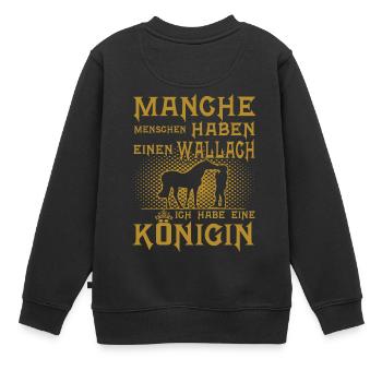 Mein Königen - Kinder Premium Organic Sweatshirt - Schwarz - Hinten - AI Model Kid Female (0cm)
