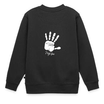 high five - Kinder Premium Organic Sweatshirt - Schwarz - Hinten - AI Model Kid Female (0cm)