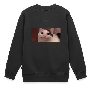meme cat - Sweat Premium enfant bio - noir - Dos - AI Model Kid Female (0cm)
