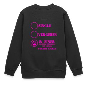 Beziehung Katzen liebe PERSER KATZE - Kinder Premium Organic Sweatshirt - Schwarz - Hinten - AI Model Kid Female (0cm)