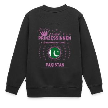 Prinessinnen kommen PAKISTAN - Kinder Premium Organic Sweatshirt - Schwarz - Hinten - AI Model Kid Female (0cm)