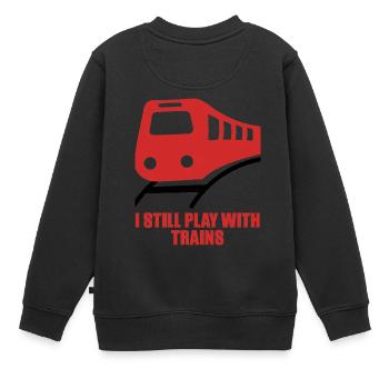 Les conducteurs, les conducteurs de train, train, métro, ICE, train - Sweat Premium enfant bio - noir - Dos - AI Model Kid Female (0cm)