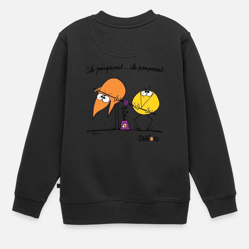 Les Shadoks pompent 02 - Sweat Premium enfant bio - noir
