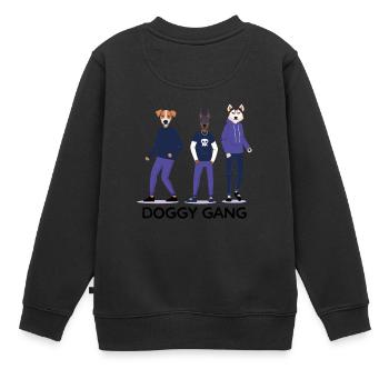 doggy gang - Sweat Premium enfant bio - noir - Dos - AI Model Kid Female (0cm)