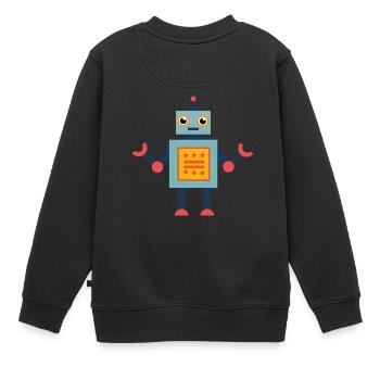 Roboter - Kinder Premium Organic Sweatshirt - Schwarz - Hinten - AI Model Kid Female (0cm)