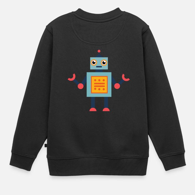 Roboter - Kinder Premium Organic Sweatshirt - Schwarz
