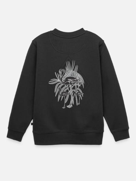 flamants roses noires - Sweat Premium enfant bio - noir