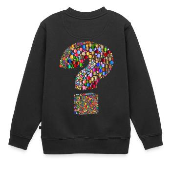 point d'interrogation arc-en-couleur - Sweat Premium enfant bio - noir - Dos - AI Model Kid Female (0cm)
