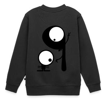 Famille Alien - Alien père et fils - Sweat Premium enfant bio - noir - Dos - AI Model Kid Female (0cm)