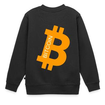 bit coin - Kinder Premium Organic Sweatshirt - Schwarz - Hinten - AI Model Kid Female (0cm)