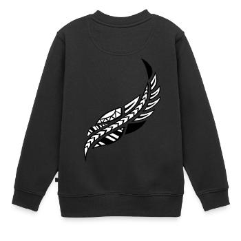 plume tribale - Sweat Premium enfant bio - noir - Dos - AI Model Kid Female (0cm)