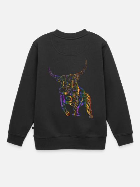 Taureau tribal - Sweat Premium enfant bio - noir
