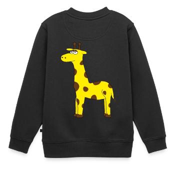 Giraffen - Kinder Premium Organic Sweatshirt - Schwarz - Hinten - AI Model Kid Female (0cm)