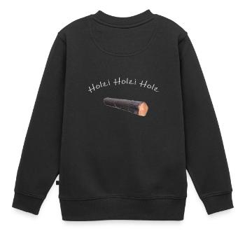 holz - Kinder Premium Organic Sweatshirt - Schwarz - Hinten - AI Model Kid Female (0cm)
