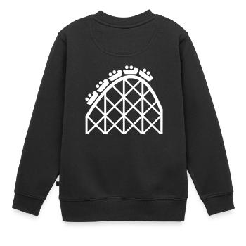 Achterbahn - Kinder Premium Organic Sweatshirt - Schwarz - Hinten - AI Model Kid Female (0cm)