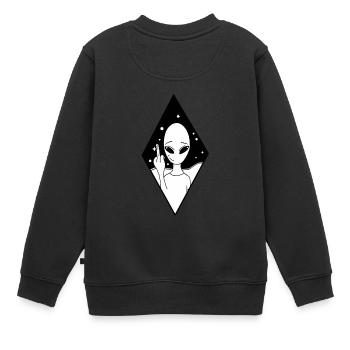 étranger - Sweat Premium enfant bio - noir - Dos - AI Model Kid Female (0cm)