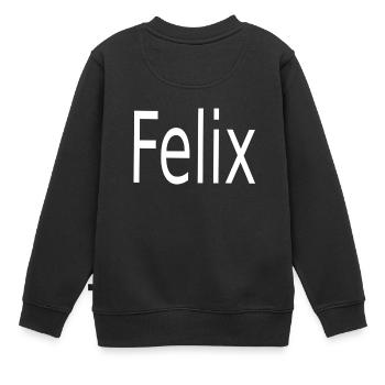 Felix - Kinder Premium Organic Sweatshirt - Schwarz - Hinten - AI Model Kid Female (0cm)