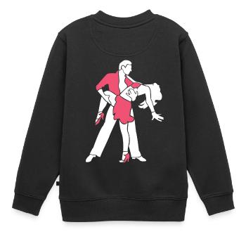 Danse Silhouette Couple Danseurs Danse romantique - Sweat Premium enfant bio - noir - Dos - AI Model Kid Female (0cm)