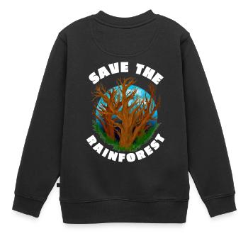 Sauvez la forêt tropicale pour la protection de la nature des arbres dans la forêt - Sweat Premium enfant bio - noir - Dos - AI Model Kid Female (0cm)