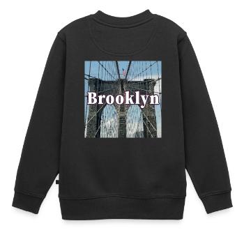 Brooklyn Bridge - Kinder Premium Organic Sweatshirt - Schwarz - Hinten - AI Model Kid Female (0cm)
