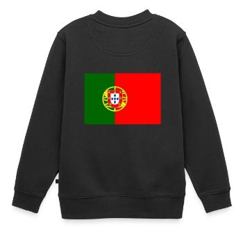 Portugiesische Flagge aus Portugal - Kinder Premium Organic Sweatshirt - Schwarz - Hinten - AI Model Kid Female (0cm)