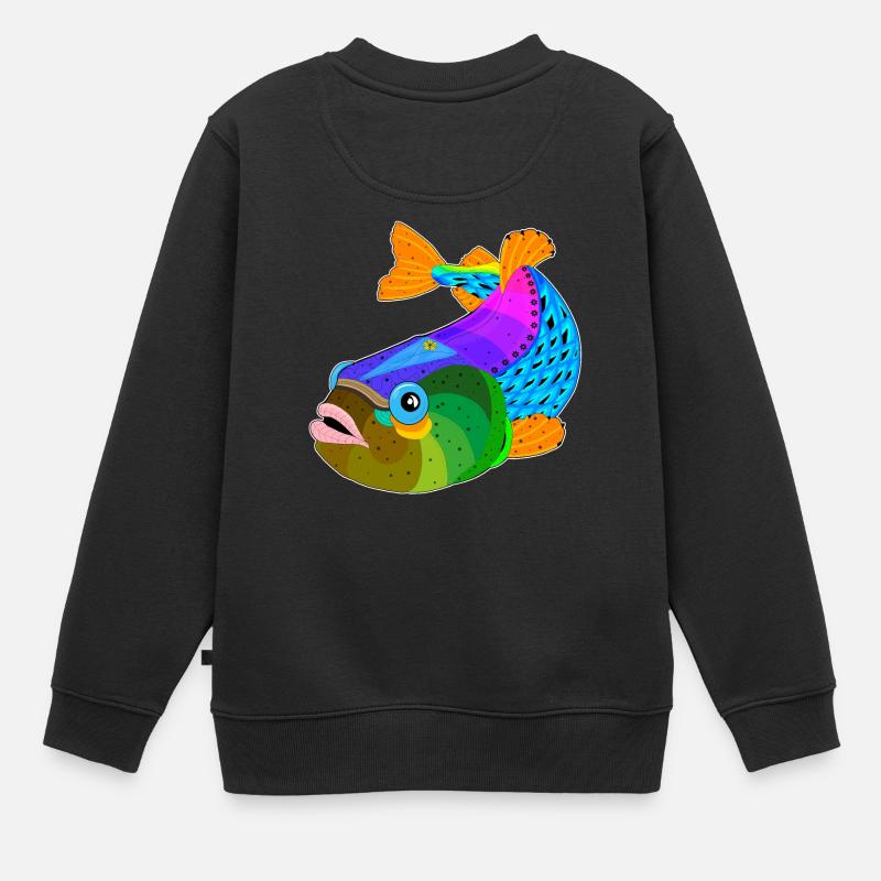 Poisson / poisson - Sweat Premium enfant bio - noir