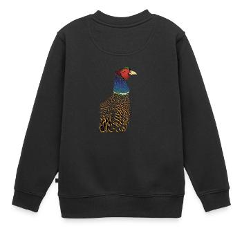 Faisan phénominal - Sweat Premium enfant bio - noir - Dos - AI Model Kid Female (0cm)