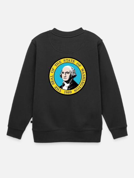 Washington State Seal - Kinder Premium Organic Sweatshirt - Schwarz