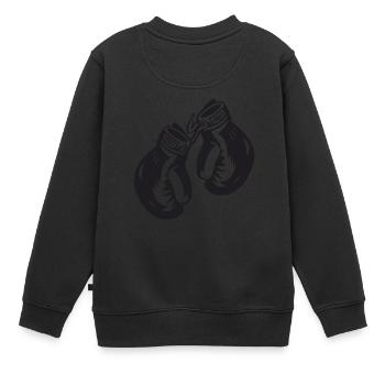 Boxhandschuhe - Kinder Premium Organic Sweatshirt - Schwarz - Hinten - AI Model Kid Female (0cm)