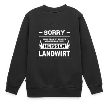 Landwirt - Sorry vergeben - Kinder Premium Organic Sweatshirt - Schwarz - Hinten - AI Model Kid Female (0cm)
