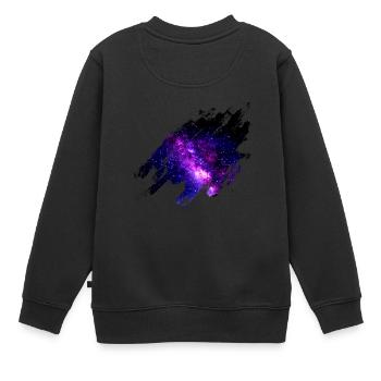 Idée Cadeau Espace Galaxie Voie Lactée - Sweat Premium enfant bio - noir - Dos - AI Model Kid Female (0cm)