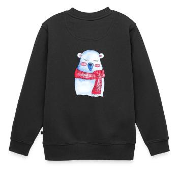 Winter Bear / Snow Bear - X Mas & Imprimé de Noël - Sweat Premium enfant bio - noir - Dos - AI Model Kid Female (0cm)