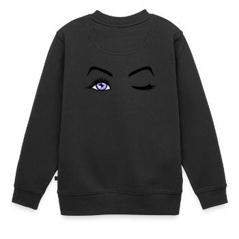 Beauté yeux cils un - Sweat Premium enfant bio - noir - Dos - AI Model Kid Female (0cm)