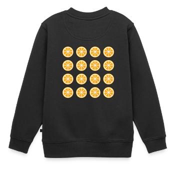 Orangen - Kinder Premium Organic Sweatshirt - Schwarz - Hinten - AI Model Kid Female (0cm)