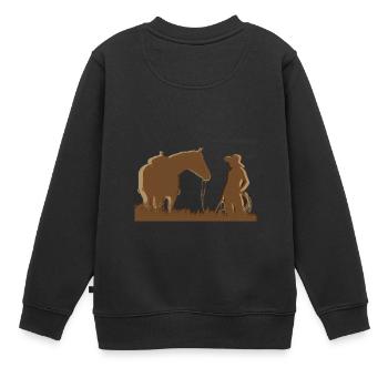 Western girl - Kinder Premium Organic Sweatshirt - Schwarz - Hinten - AI Model Kid Female (0cm)