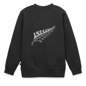 Jagged New silver fern NEW ZEALAND - Kids Premium Organic Sweatshirt - black - Back - AI Model Kid Female (0cm)