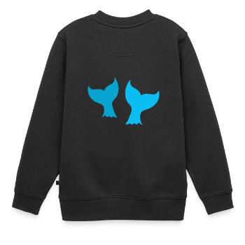 zwei Wal Delfin oder Meerjungfrau Schwänze - Kinder Premium Organic Sweatshirt - Schwarz - Hinten - AI Model Kid Female (0cm)